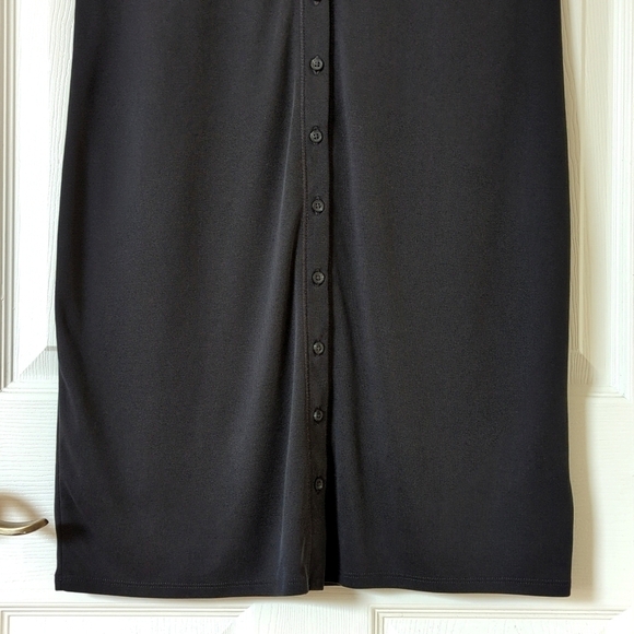 Lucky Brand Retro Ribbed Button Front V-neck Sleeveless Mini Dress Dark Gray S - Picture 7 of 10